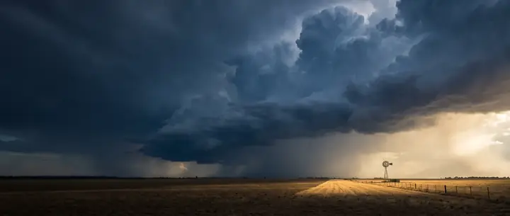 Storm front rolling across remote grazing country